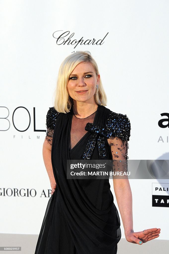 US actress Kirsten Dunst poses while arr