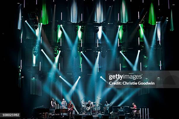 Steve Winwood and Eric Clapton perform on stage at Wembley Arena on May 20, 2010 in London, England.