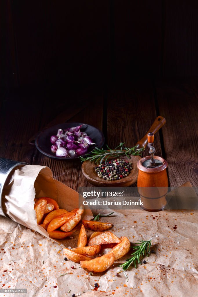 Rosemary Potato wedges from the oven