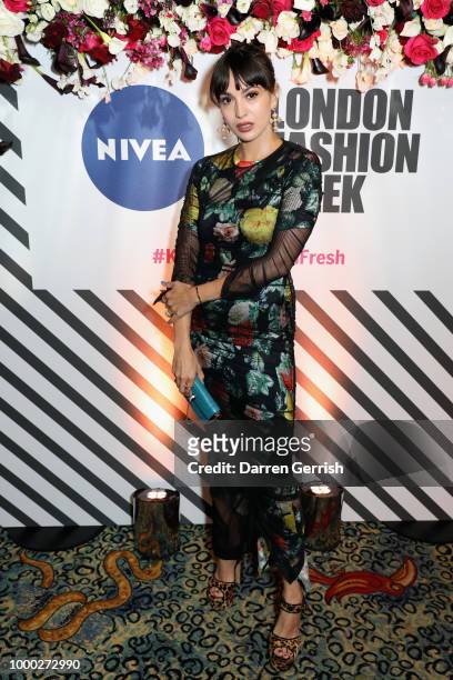 Zara Martin attends the launch of the new NIVEA Black and White Invisible last night, hosted in partnership with the British Fashion Council, at...
