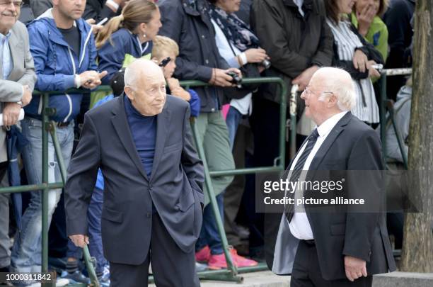 Heiner Geissler , former CDU general secretary and federal minister of family affairs, as well as Norbert Blum, former minister of labour arrive at...
