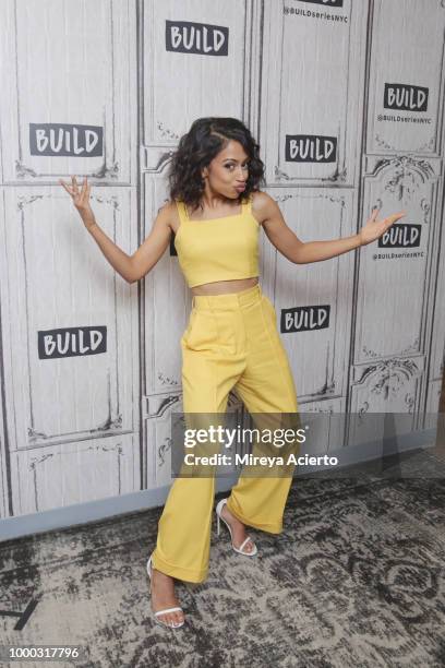 Actress Liza Koshy visits BUILD to discuss "Liza On Demand" at Build Studio on July 16, 2018 in New York City.