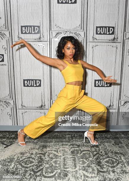 Actress Liza Koshy visits Build Studio on July 16, 2018 in New York City.