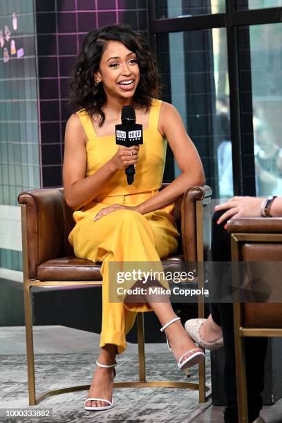 Actress Liza Koshy visits Build Studio on July 16, 2018 in New York City.