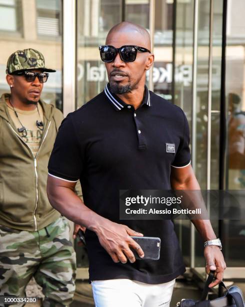 Jamie Foxx is seen leaving his hotel on July 16, 2018 in New York City.