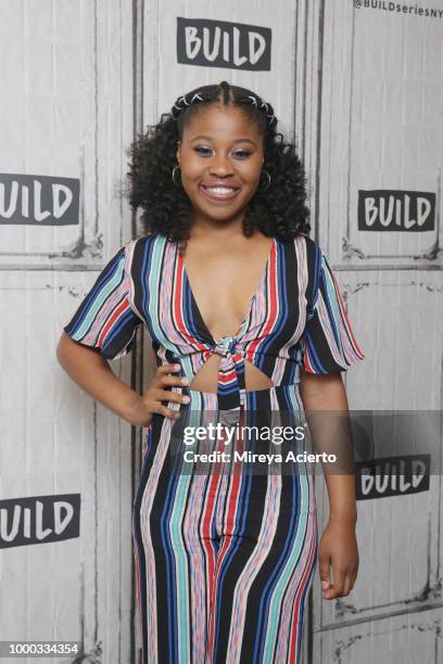 Actress Dominique Fishback visits BUILD to discuss the movie "Night Comes On" at Build Studio on July 16, 2018 in New York City.