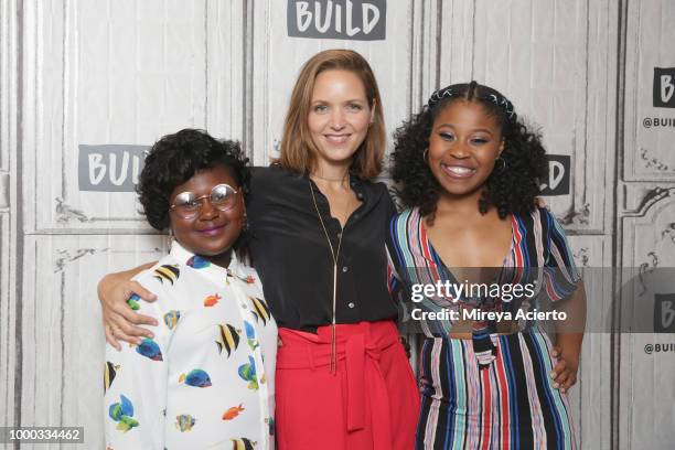 Actresses Tatum Marilyn Hall, Jordana Spiro, Dominique Fishback visit BUILD to discuss the movie "Night Comes On" at Build Studio on July 16, 2018 in...