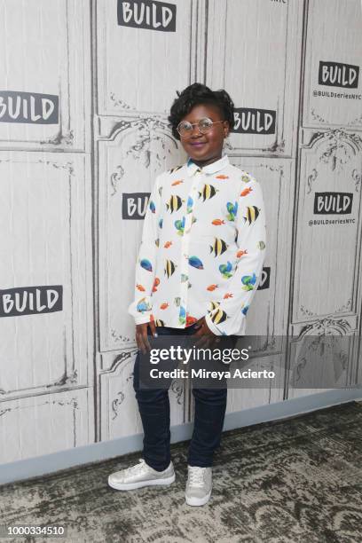 Actress Tatum Marilyn Hall visits BUILD to discuss the movie "Night Comes On" at Build Studio on July 16, 2018 in New York City.