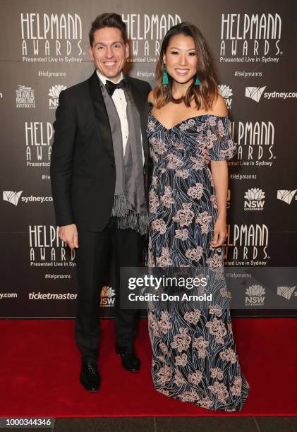 Michael Falzon and Jane Cho arrive at the 18th Annual Helpmann Awards at Capitol Theatre on July 16, 2018 in Sydney, Australia.