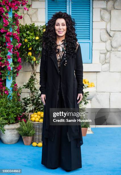 Cher attends the UK Premiere of "Mamma Mia! Here We Go Again" at Eventim Apollo on July 16, 2018 in London, England.