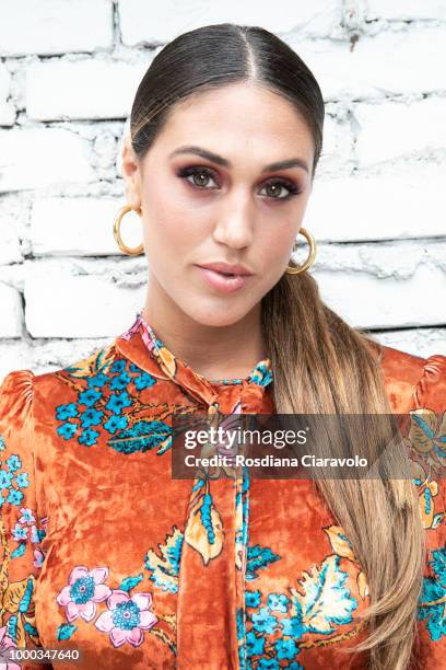 Cecilia Rodriguez is seen backstage ahead of the Aniye By Fashion Show SS19 on July 16, 2018 in Milan, Italy.