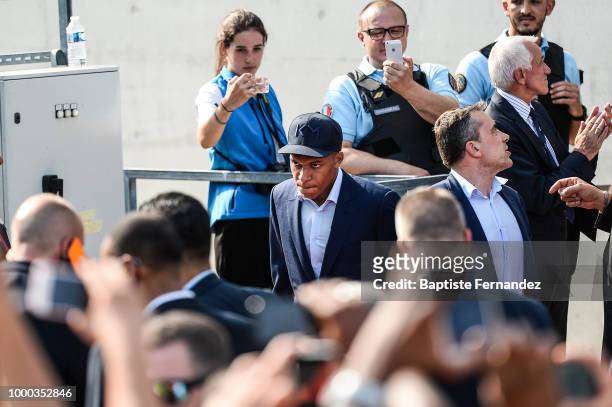 Kylian Mbappe of France during the arrival at Airport Roissy Charles de Gaulle on July 16, 2018 in Paris, France.