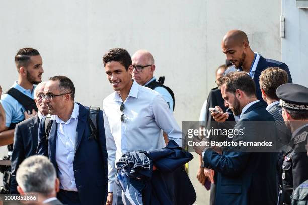 Raphael Varane of France during the arrival at Airport Roissy Charles de Gaulle on July 16, 2018 in Paris, France.