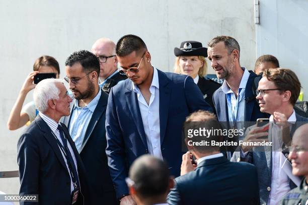 Alphonse Areola of France during the arrival at Airport Roissy Charles de Gaulle on July 16, 2018 in Paris, France.