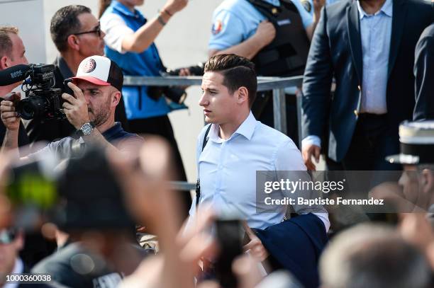 Florian Thauvin of France during the arrival at Airport Roissy Charles de Gaulle on July 16, 2018 in Paris, France.