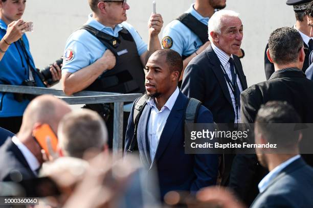 Djibril Sidibe of France during the arrival at Airport Roissy Charles de Gaulle on July 16, 2018 in Paris, France.
