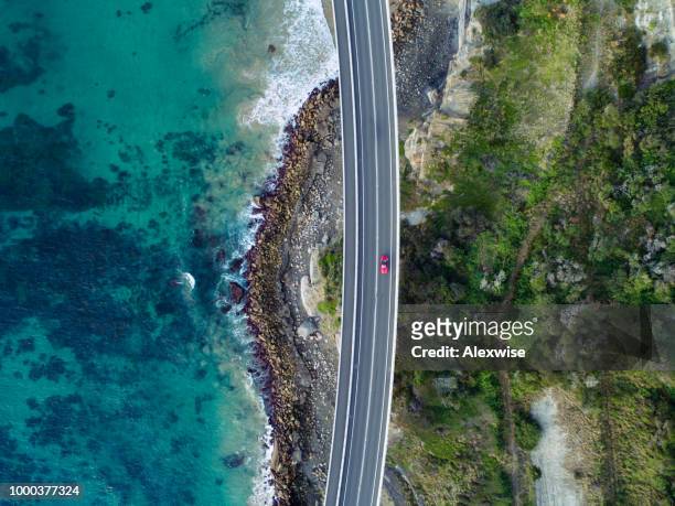 sea cliff bridge aerial - new south wales stock pictures, royalty-free photos & images