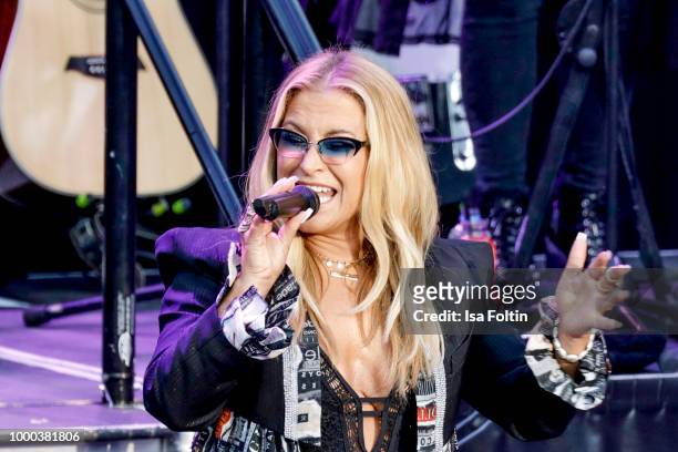 Singer Anastacia performs on stage during the Thurn & Taxis Castle Festival 2018 on July 16, 2018 in Regensburg, Germany.