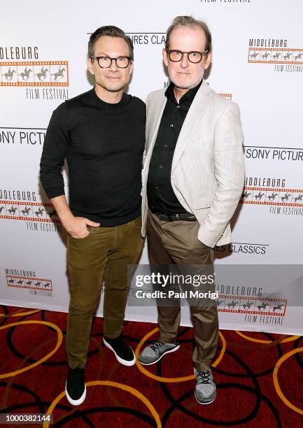 Actor Christian Slater and Director Bjorn Runge attend a Middleburg Film Festival and Sony Pictures Classics special screening of "The Wife" at AMC...