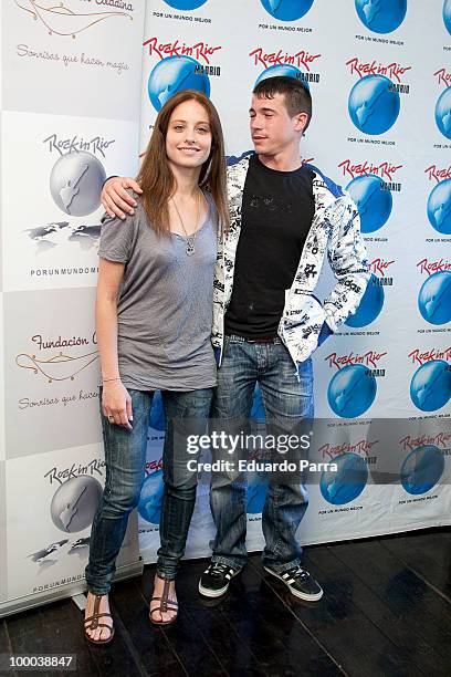 Michelle Jenner and Juan Jose Ballesta attend Rock in Rio social actions photocall at Globally comunicacion office on May 20, 2010 in Madrid, Spain.