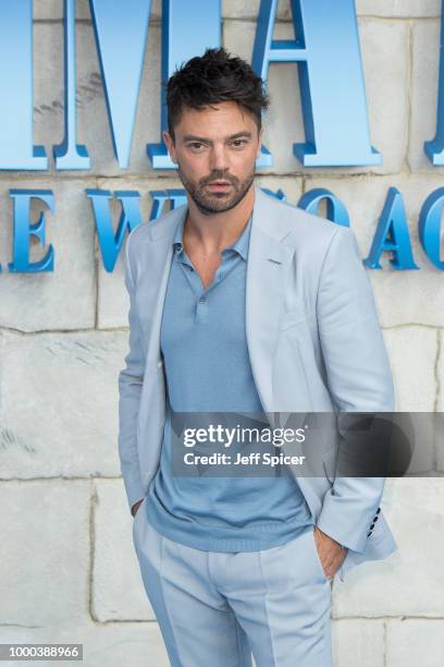 Dominic Cooper attends the UK Premiere of "Mamma Mia! Here We Go Again" at Eventim Apollo on July 16, 2018 in London, England.