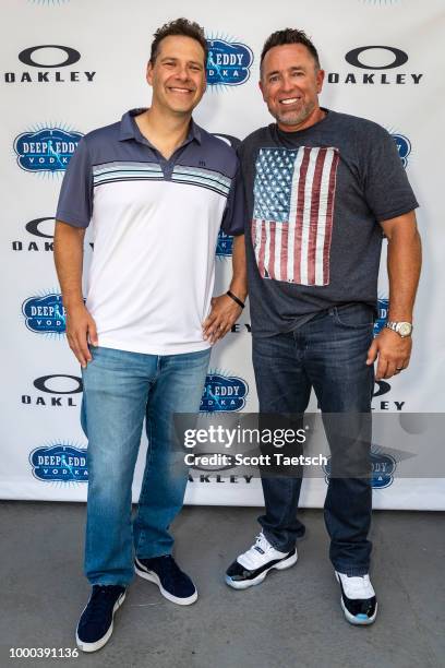 Chris Rose and Kevin Millar attend the Oakley Pool Party Featuring Deep Eddy Vodka at Capitol Skyline Hotel Pool on July 16, 2018 in Washington, DC.