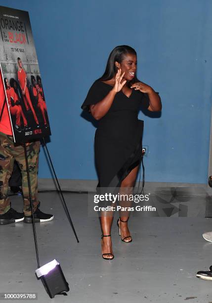 Actress Uzo Aduba arrives at "Orange Is the New Black" 6th season Atlanta screening and Q&A at Landmark Midtown Arts Cinema on July 16, 2018 in...