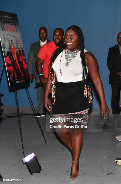 Actress Danielle Brooks arrives at "Orange Is the New Black" 6th season Atlanta screening and Q&A at Landmark Midtown Arts Cinema on July 16, 2018 in...