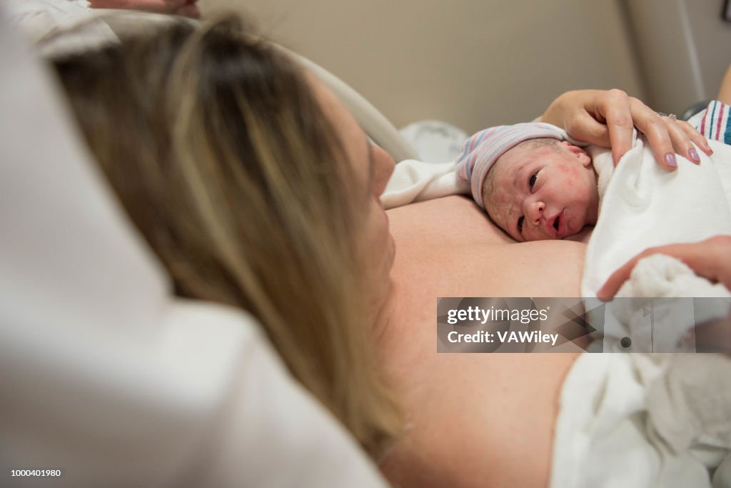 Child open his eyes for the first time