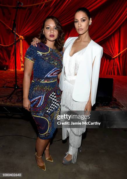 Jasmine Cephas Jones and Janina Gavankar attend the afterparty for the screening of "Blindspotting" hosted by Lionsgate at Public Arts on July 16,...