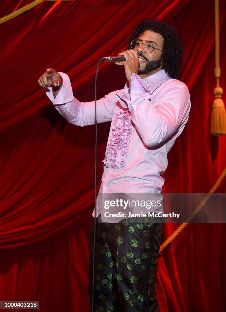 Daveed Diggs performs at the afterparty for the screening of "Blindspotting" hosted by Lionsgate at Public Arts on July 16, 2018 in New York City.