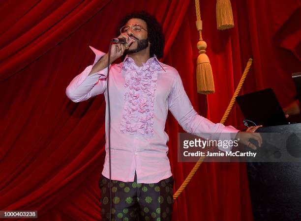 Daveed Diggs performs at the afterparty for the screening of "Blindspotting" hosted by Lionsgate at Public Arts on July 16, 2018 in New York City.