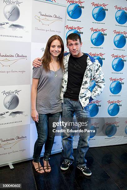 Michelle Jenner and Juan Jose Ballesta attend Rock in Rio social actions photocall at Globally comunicacion office on May 20, 2010 in Madrid, Spain.