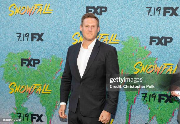 Trevor Engelson arrives to the premiere Of FX's "Snowfall" Season 2 at Regal Cinemas L.A. LIVE Stadium 14 on July 16, 2018 in Los Angeles, California.