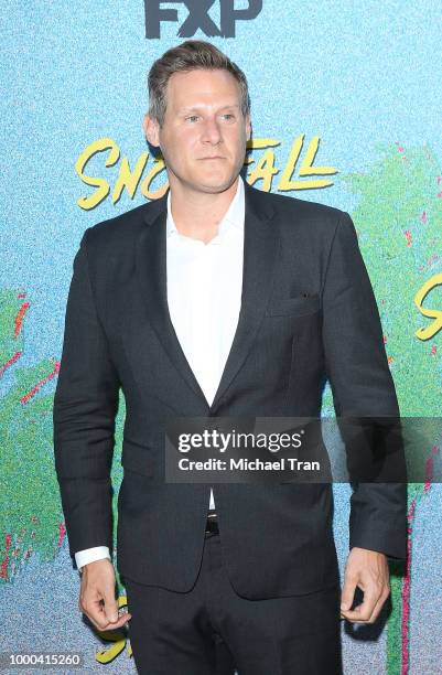 Trevor Engelson arrives to the Los Angeles premiere of FX's "Snowfall" Season 2 held at Regal Cinemas L.A. LIVE Stadium 14 on July 16, 2018 in Los...