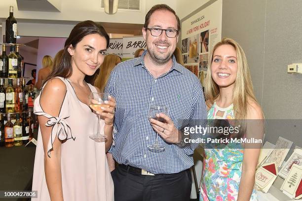 Angela Frawley, Sean Walsh and Nicole Hall attend Magrino First Look Preview 2018 at Magrino on July 16, 2018 in New York City.