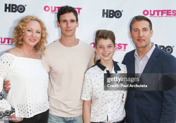 Virginia Madsen, Cory Michael Smith, Aidan Langford and Christopher Racster attends the Premiere of "1985" at the 2018 Outfest Los Angeles LGBT Film...