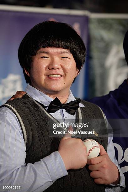 Lin Yu Chun attends the Los Angeles Dodger's news conference announcing partnership with Taiwan Tourism Board on May 20, 2010 in Los Angeles,...