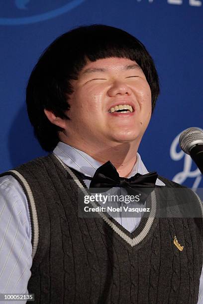 Lin Yu Chun attends the Los Angeles Dodger's news conference announcing partnership with Taiwan Tourism Board on May 20, 2010 in Los Angeles,...