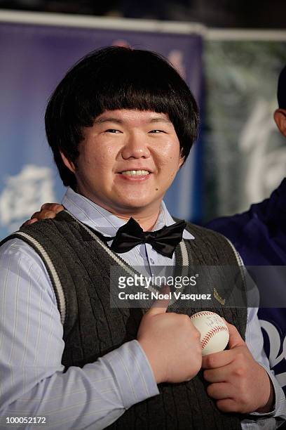 Lin Yu Chun attends the Los Angeles Dodger's news conference announcing partnership with Taiwan Tourism Board on May 20, 2010 in Los Angeles,...