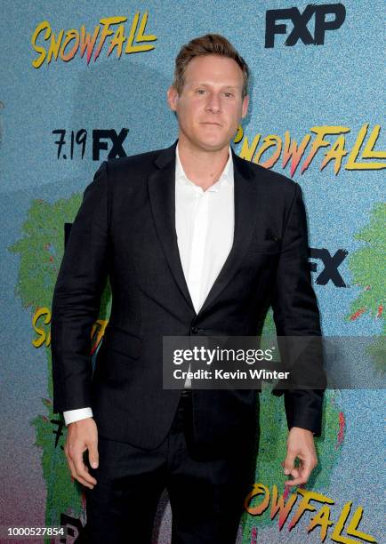 Executive producer Trevor Engelson arrives at the premiere of FX's "Snowfall" Season 2 at the Regal Cinemas L.A. LIVE Stadium 14 on July 16, 2018 in...