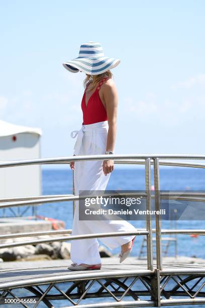 Actres Sveva Alviti is seen at the 2018 Ischia Global Film & Music Fest on July 17, 2018 in Ischia, Italy.