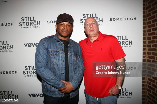 Sway Calloway and Steve Lobel attend the "Still Storch" New York Screening at The Roxy Hotel on July 16, 2018 in New York City.