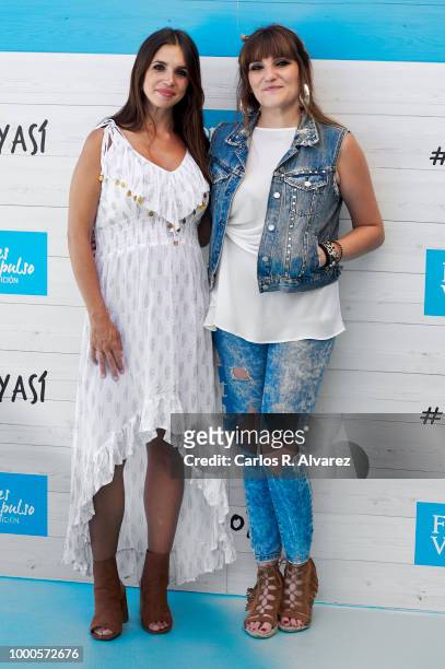 Actress Elena Furiase and singer Rozalen present 'Yo Soy Asi' campaign by Font Vella at Room Mate Oscar Hotel on July 17, 2018 in Madrid, Spain.
