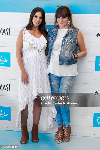 Actress Elena Furiase and singer Rozalen present 'Yo Soy Asi' campaign by Font Vella at Room Mate Oscar Hotel on July 17, 2018 in Madrid, Spain.