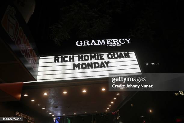 View of the marquee at Gramercy Theatre on July 16, 2018 in New York City.