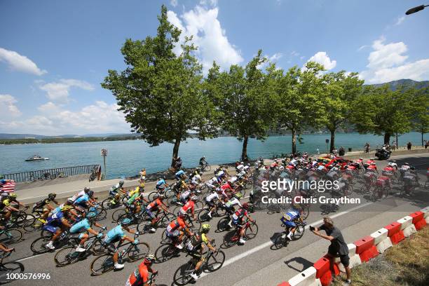 Maximiliano Ariel Richeze of Argentinia and Team Quick-Step Floors / Mikel Nieve of Spain and Team Mitchelton-Scott / Annecy Lake / Peloton /...