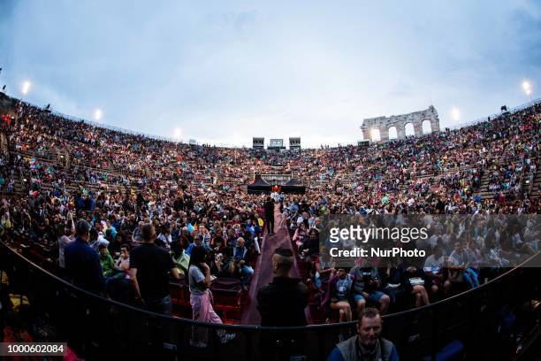 The crowd of Arena before the concert of the american singer and song-writer Lenny Kravitz performing live in Verona Italy.