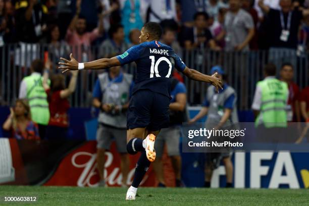 Kylian Mbappe during Russia 2018 World Cup final football match between France and Croatia at the Luzhniki Stadium in Moscow on July 15, 2018.