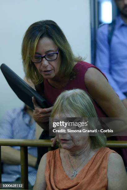 Ilaria Cucchi and Rita Calore during the trial against five military police officers for the death of her brother Stefano Cucchi, on July 17, 2018 in...